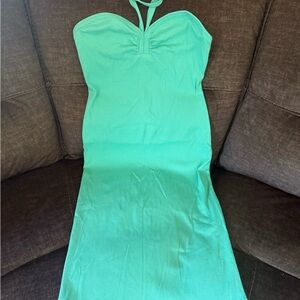 Elegant Green Halter Dress NWOT